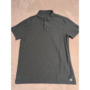 Vuori Men's Strato Tech Polo Shirt Large L Gray Blue Performance Hiking Golf